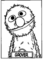 A coloring page of sesame street